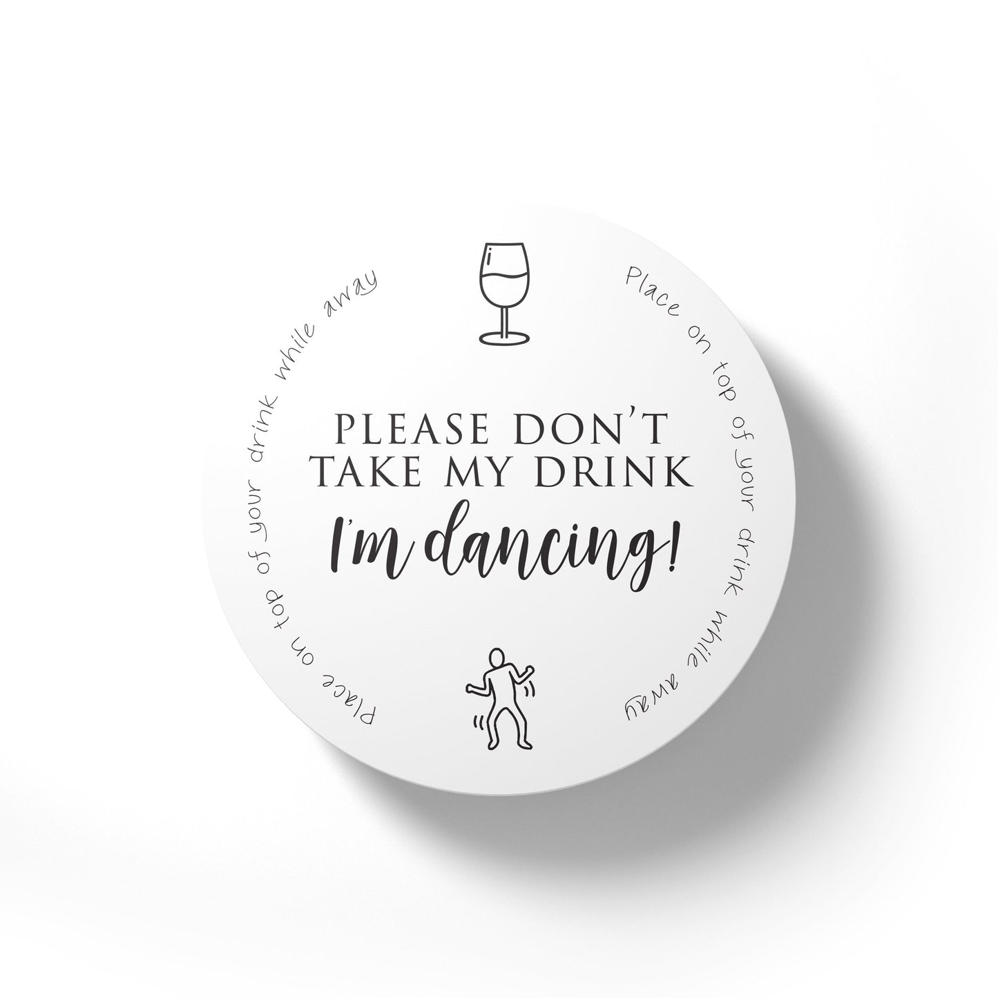 Please Don't Take My Drink I'm Dancing Coaster, Wedding Coasters, Wedding Beer Mats