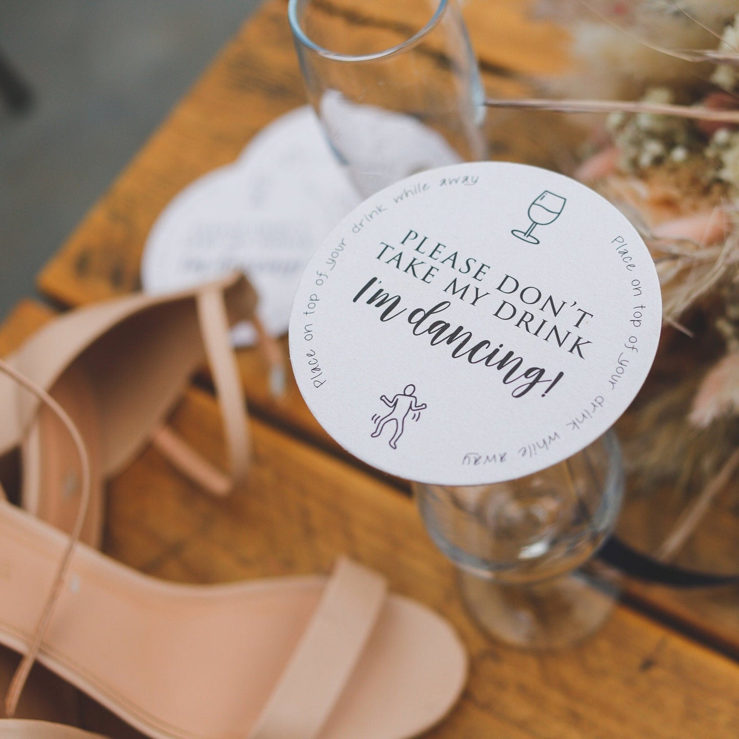 Please Don't Take My Drink I'm Dancing Coaster, Wedding Coasters, Wedding Beer Mats