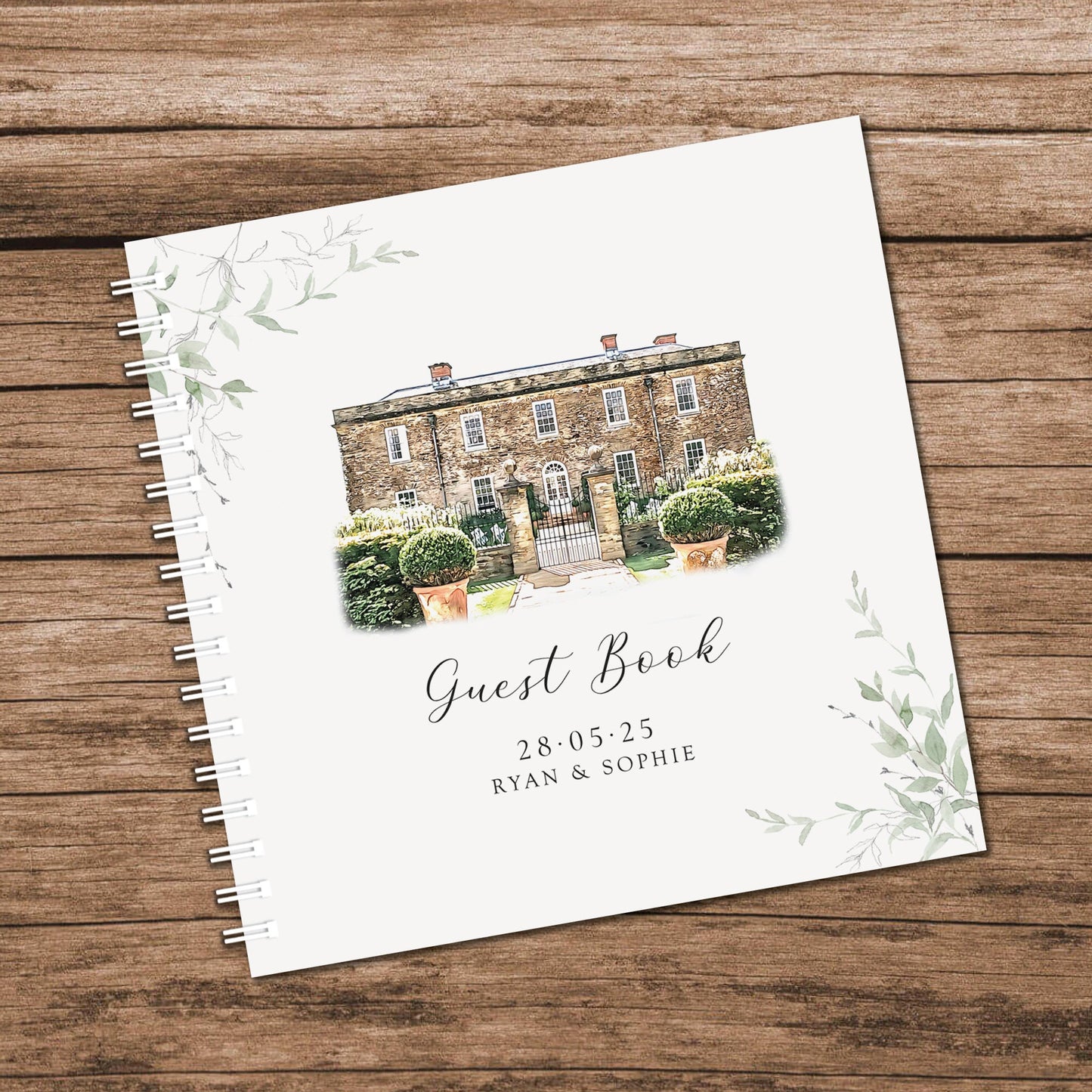 Venue Painting Wedding Guestbook, Venue Sketch Wedding Guest book