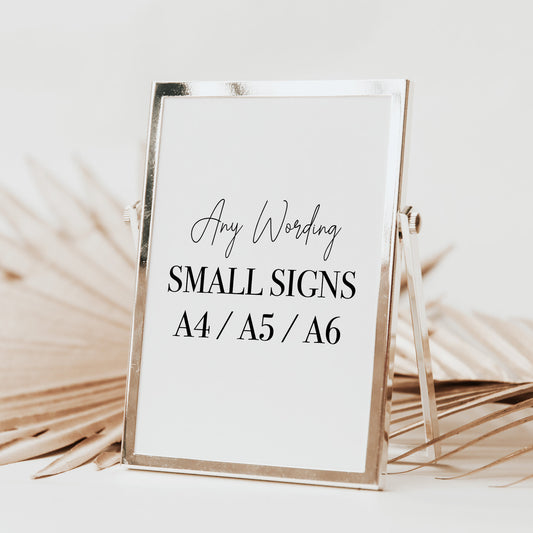 Custom Wedding Signs – Small Decorative Signs for Tables, Ceremony and Reception