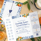 Italian Blue Tile Wedding Invitations, Oranges Or Lemon Wedding Invitation, Spain Wedding Invites, Destination Wedding Gatefold Invite, QR