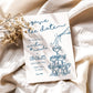 French-Inspired Wedding Save the Dates – Champagne Tower Illustration, Hand-Drawn