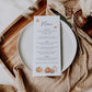 Pumpkin Wedding Menu, Autumnal Wedding Menus, Fall Wedding Breakfast Menu Cards