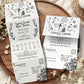 Unique Hand Drawn Wedding Invitations, Doodle Wedding Invites, Scribble Wedding Tri Fold Invitation, With RSVP