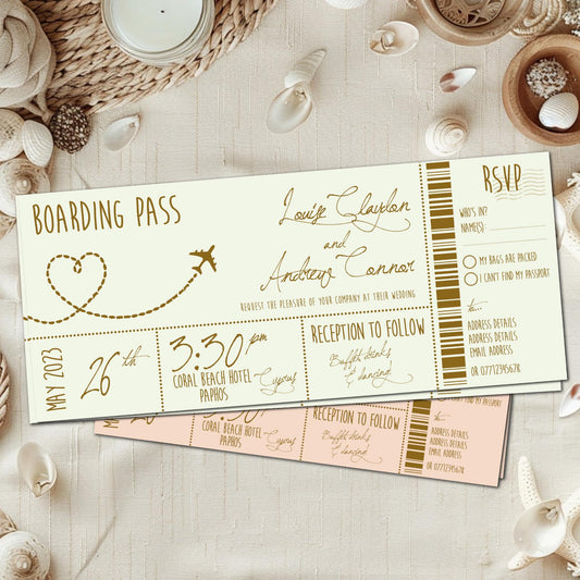 Airline Ticket Wedding Invites – Destination Wedding Boarding Pass