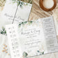 Gold Leaf Wedding Invitation, Eucalyptus Wedding Invitations, Foliage Folded Wedding Invite, Timeline Wedding Invites, Greenery, Watercolor