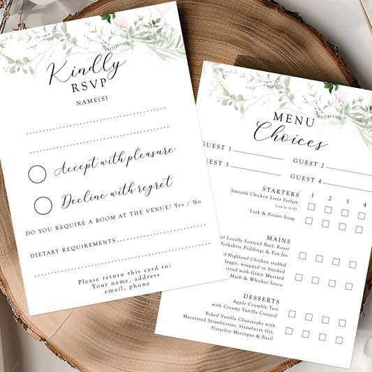 Simple Foliage Wedding RSVP Card, Wedding Response Card, Reply Card, RSVP Card