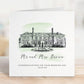 Personalised Wedding Card with Venue Drawing, Congratulations on Your Wedding Day Card, Wedding Anniversary Card