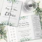 Eucalyptus Wedding Invitations with Venue Sketch