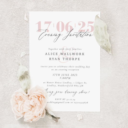 Simple Elegant Modern Wedding Invitation – Minimalist Wedding Stationery