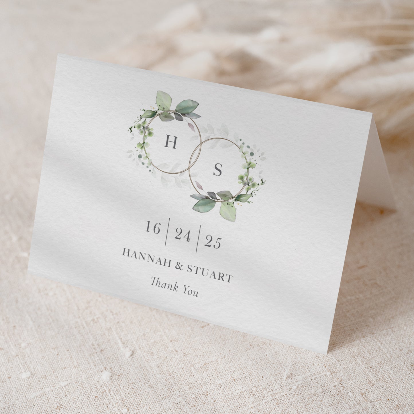 Botanical Foliage Wedding Thank You Cards – Elegant Greenery Design