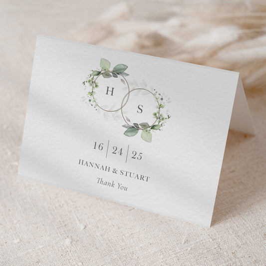 Botanical Foliage Wedding Thank You Cards – Elegant Greenery Design