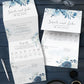 Moonlight Blue All in One Wedding Invitation, Navy Blue Floral Wedding Invitation, Tri Fold Wedding Invite, Wedding Invites Folded with RSVP