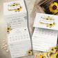 Sunflower Wedding Invitation, Sunflower and Bee Folded Wedding Invitations, Rustic Sunflower, with Timeline and RSVP