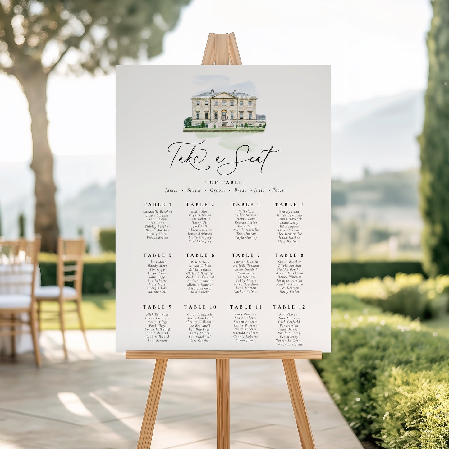 Custom Venue Sketch Wedding Table Plan Sign