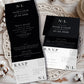 Classic Monochrome Concertina Wedding Invitation Set – Elegant Minimalist Black & White Design