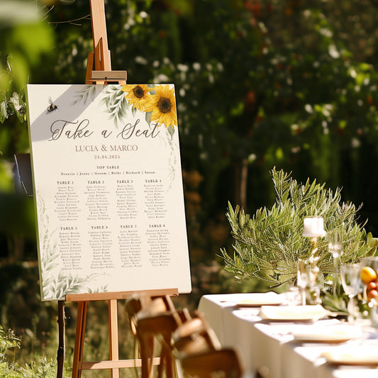 Rustic Sunflower Table Plan