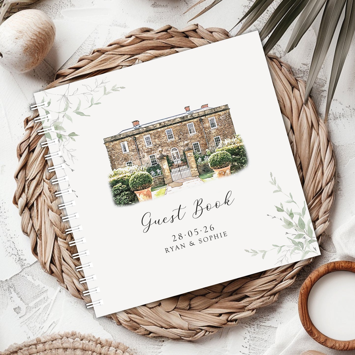 Venue Painting Wedding Guestbook, Venue Sketch Wedding Guest book