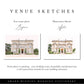 Luxury Gatefold Wedding Invitation with Signature Belly Band & Custom Venue Sketch