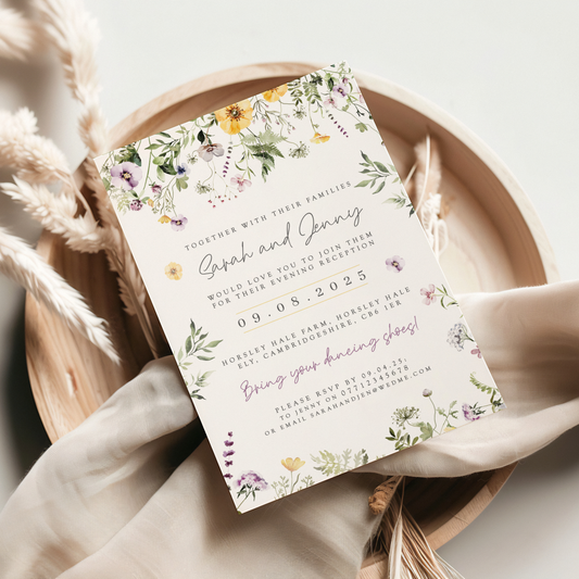 Floral Wedding Invitations – Wildflower Spring Theme